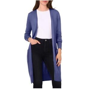 NWT Halogen Open Front Longline Cardigan Size Medium. Navy